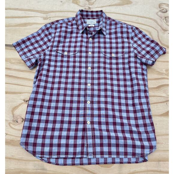 Lucky Brand‎ Shirt Short Sleeve Men’s Plaid Cotton Multi-Color Sz. L Casual - Picture 1 of 6